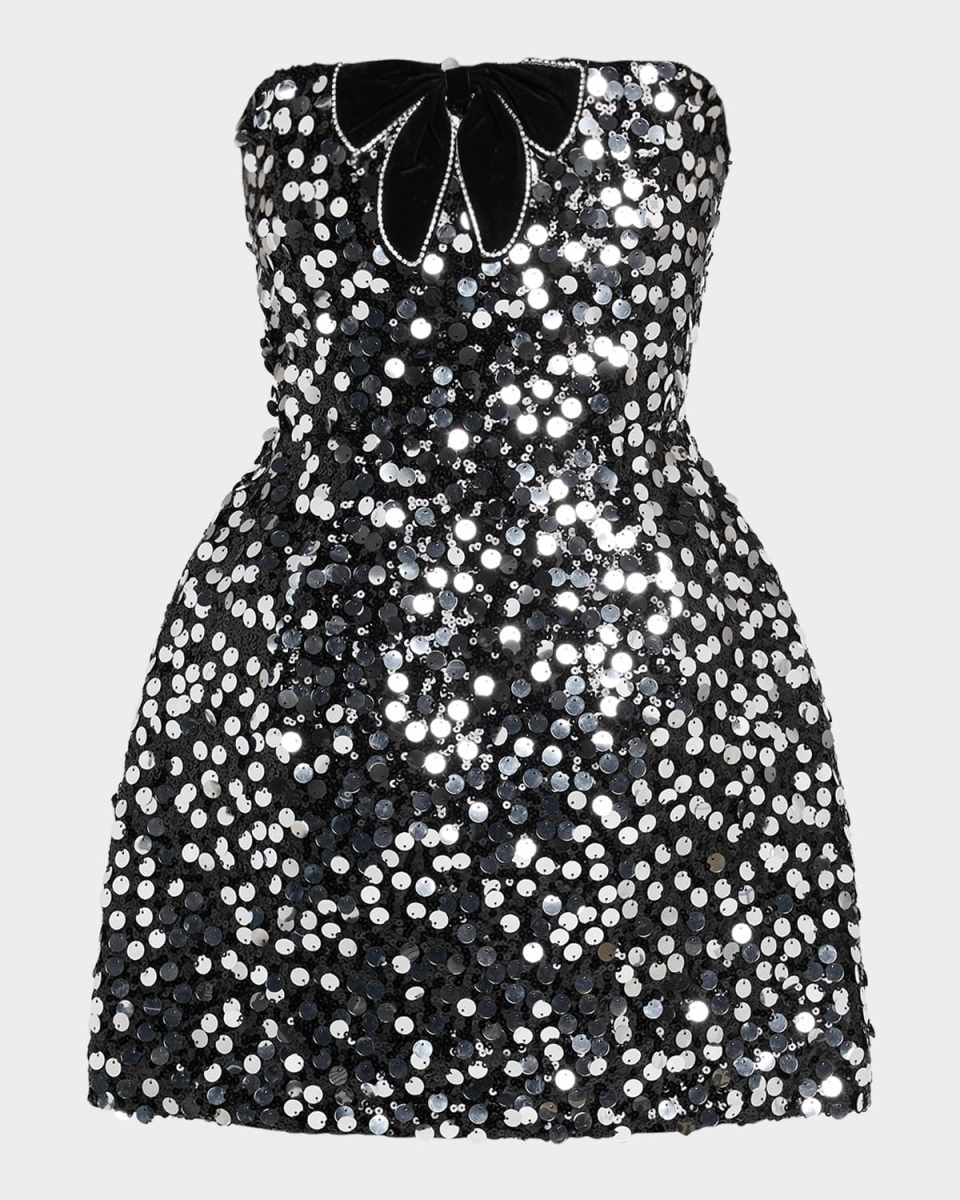 Maraya Sequined Strapless Mini Dress